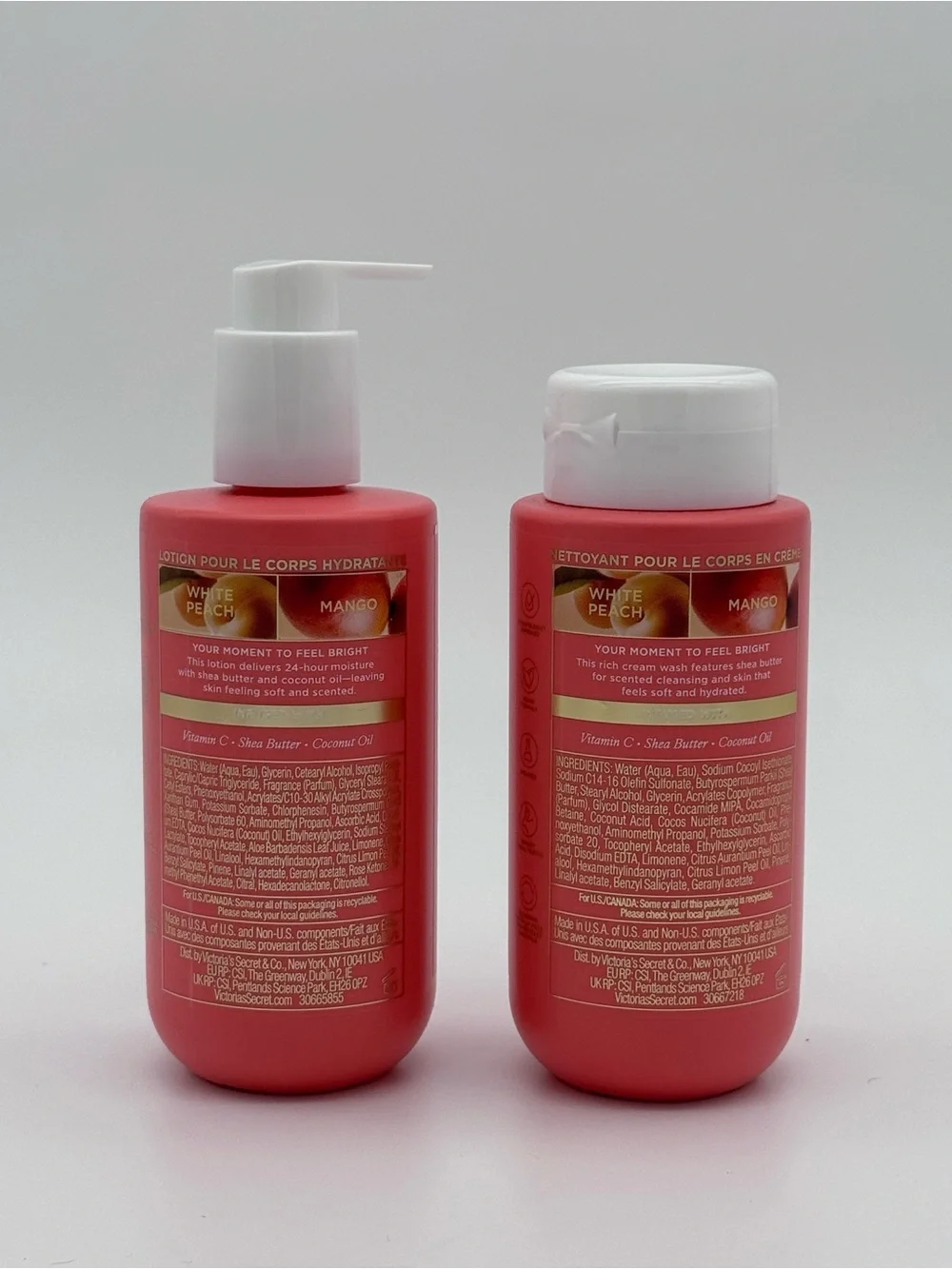 Victoria’s Secret White Peach Mango Feel Bright Body Lotion & Body Wash NWT